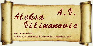 Aleksa Vilimanović vizit kartica